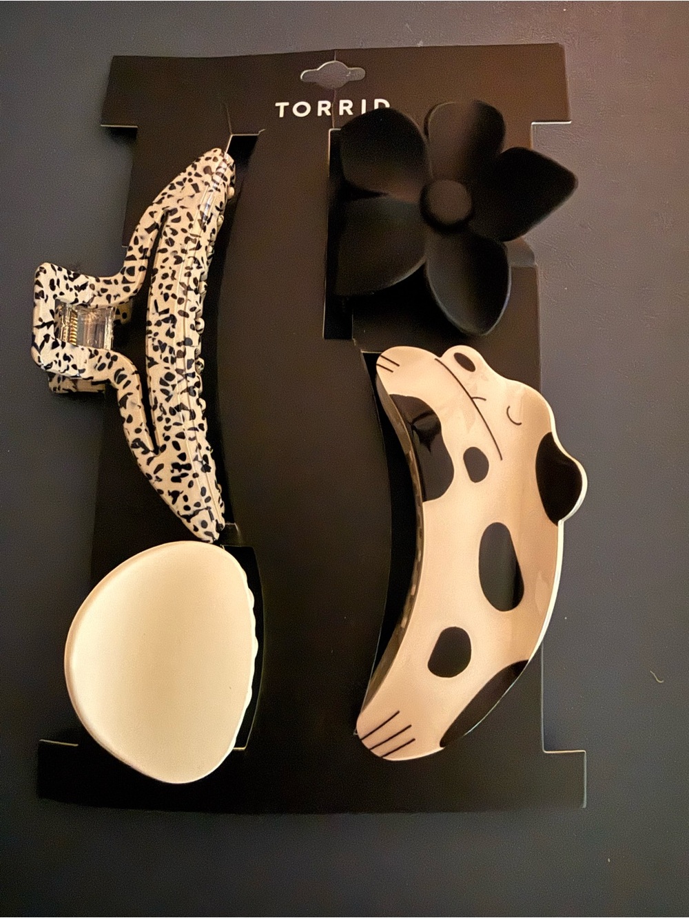 torrid Black and Cream Decorative Hair Clip Set